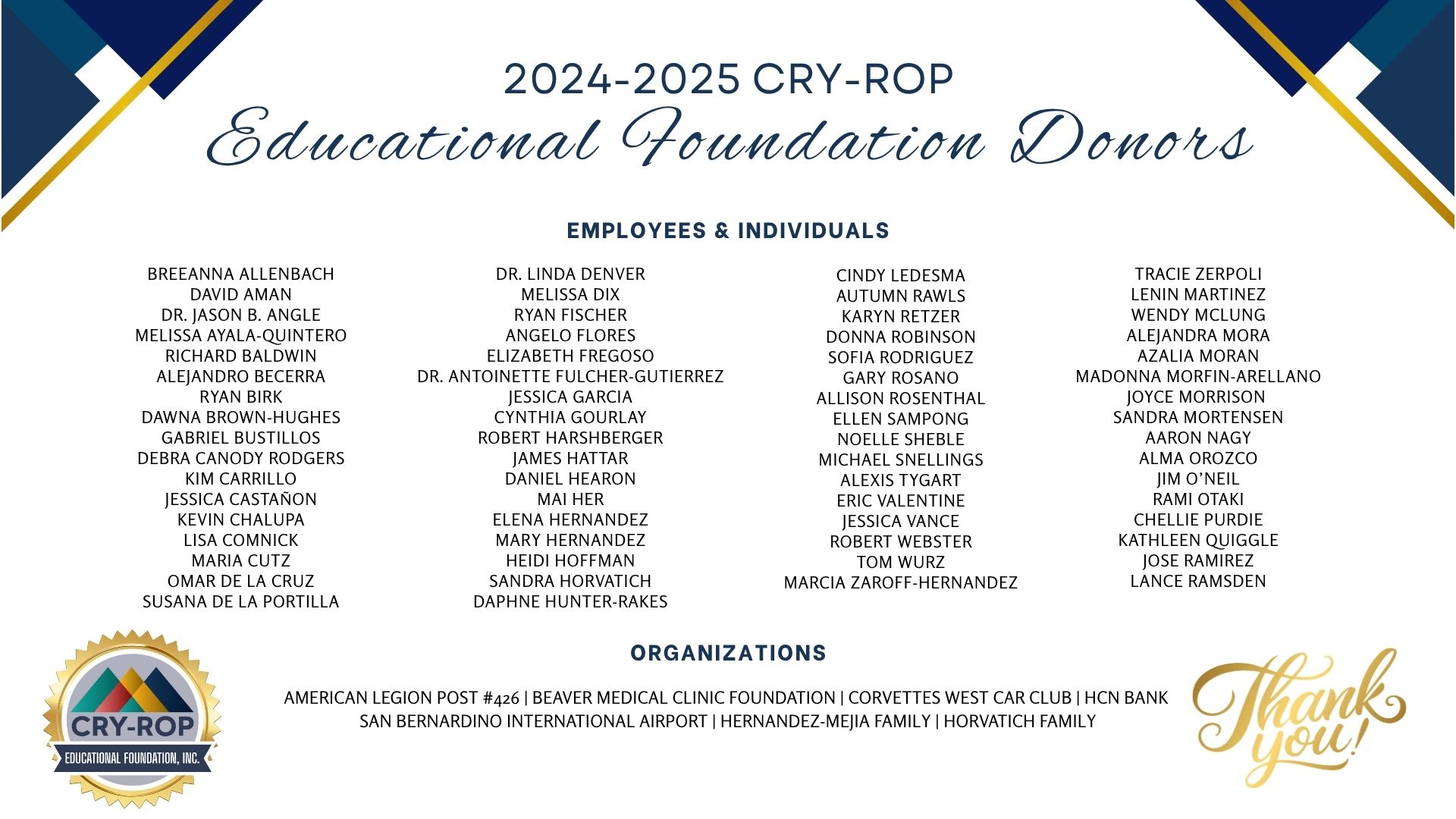 24-25 Ed Foundation Donors